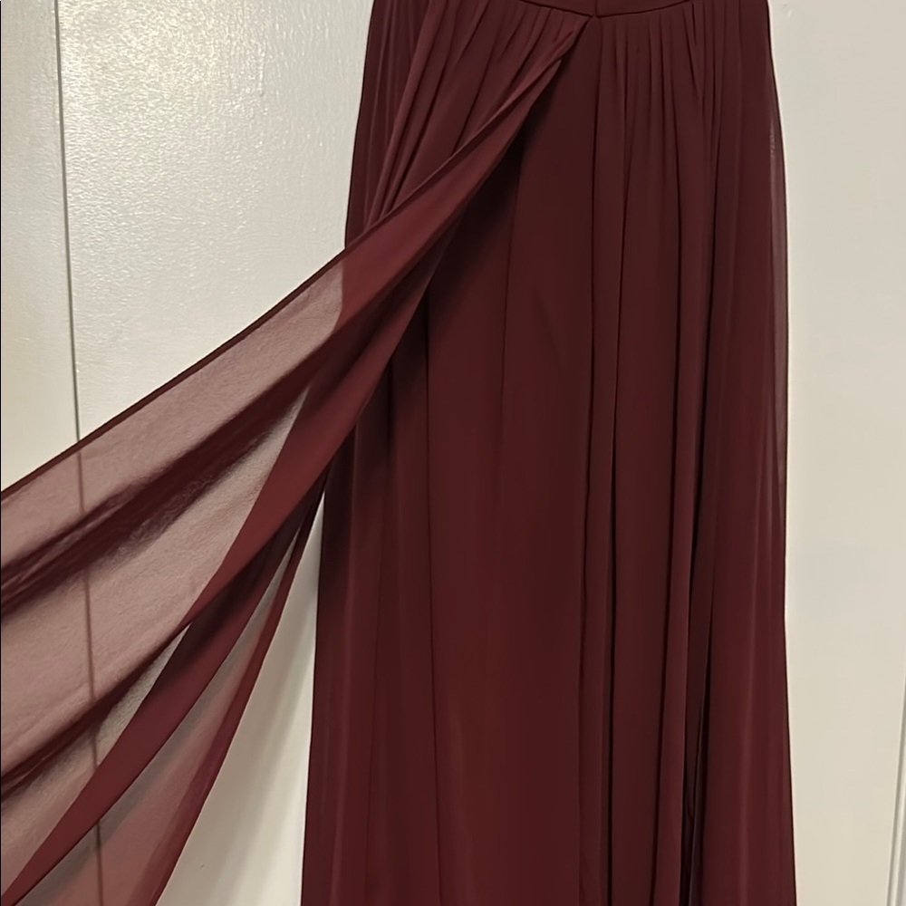 Elegant Strapless Burgundy Dress - Picture 8 of 10